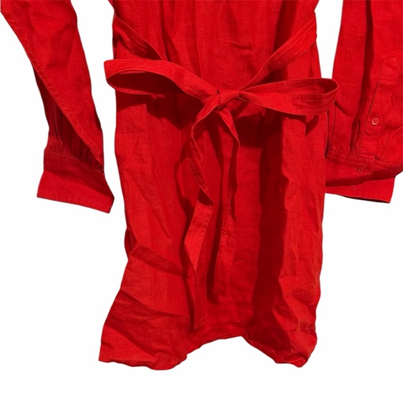 J Crew red linen Cabana dress - Picture 5 of 9
